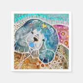 WOBBLE-ROCK Chow dog waterverf batik Servet (Voorkant)