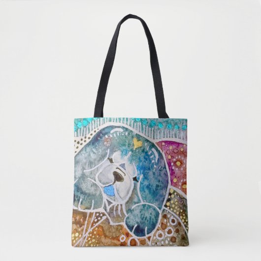 WOBBLE-ROCK Chow dog waterverf batik Tote Bag (Voorkant)