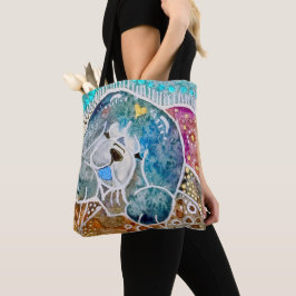 WOBBLE-ROCK Chow dog waterverf batik Tote Bag
