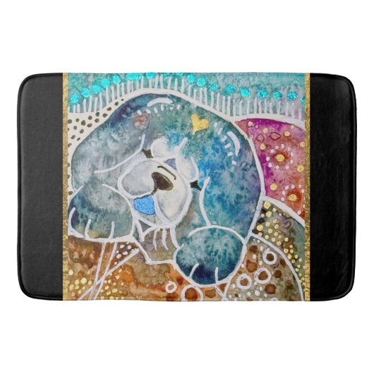 WOBBLE-ROCK Chow hond waterverf batik krat Badmat (Voorkant)