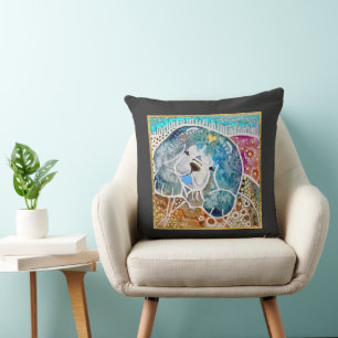 WOBBLE-ROCK Chow hond waterverf batik krat Kussen