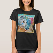 WOBBLE-ROCK Chow hond waterverf batik krat T-shirt (Voorkant)