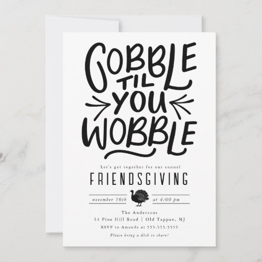 Wobble Samen Thanksgiving Vriendsgeven Kaart (Voorkant)