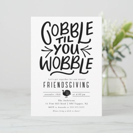 Wobble Samen Thanksgiving Vriendsgeven Kaart (Staand voorkant)