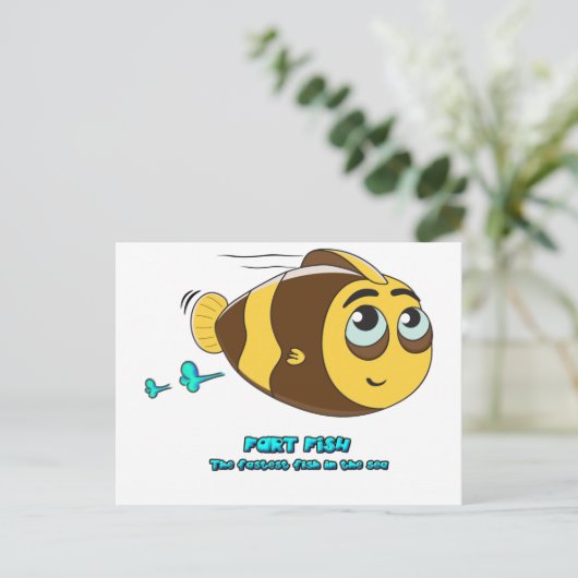Wobblefin Fart Fish Briefkaart (Staand voorkant)