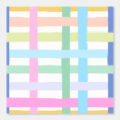 Wobbly Bright Rainbow Plaid - Maximalist Girly Behang (Voorkant)