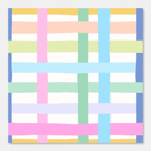 Wobbly Bright Rainbow Plaid - Maximalist Girly Behang (Voorkant)