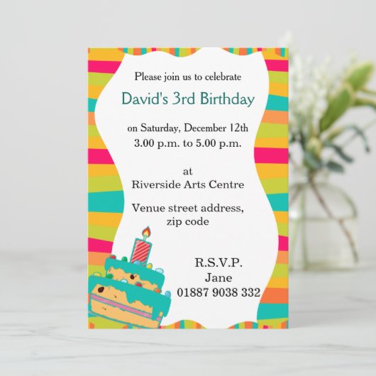 Wobbly Kinder feestuitnodiging Kaart (Staand voorkant)