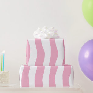 Wobbly Roze Streep Trendy Co Cadeaupapier