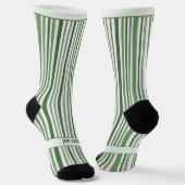Wobbly Stripes, Green and White Sokken (Gebogen)