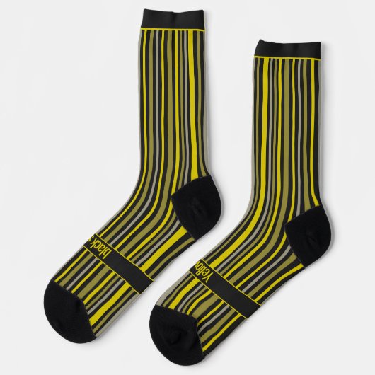 Wobbly Stripes, Yellow and Black Sokken (Links)
