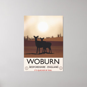 Woburn - Bedfordshire Reisposter in vintage stijl Canvas Afdruk