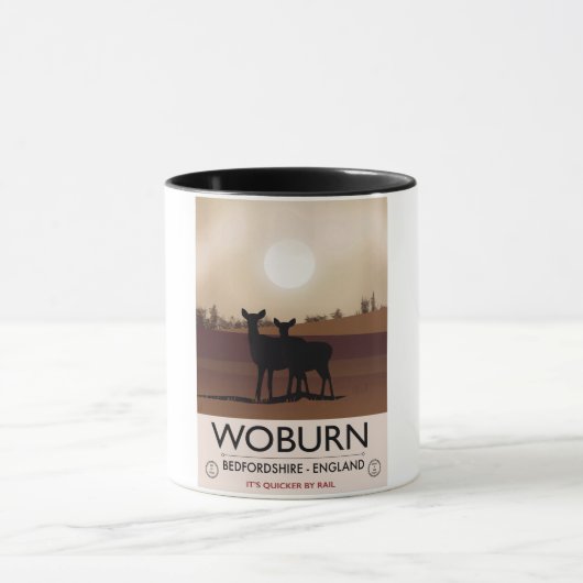 Woburn - Bedfordshire Reisposter in vintage stijl. Mok (Midden)