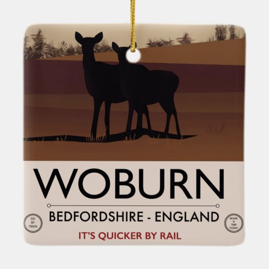 Woburn - Bedfordshire  reisposter. Keramisch Ornament (Achterkant)