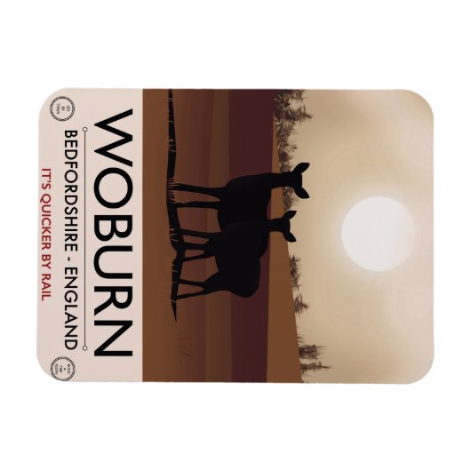 Woburn - Bedfordshire  reisposter. Magneet (Horizontaal)