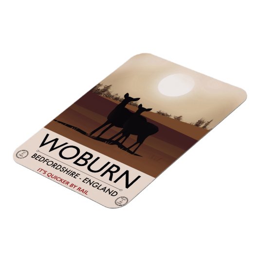 Woburn - Bedfordshire  reisposter. Magneet (Linkerzijde)