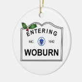 Woburn MA Keramisch Ornament (Links)