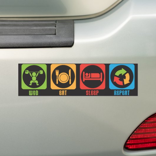 WOD Eat Sleep - Bumpersticker (Op auto)