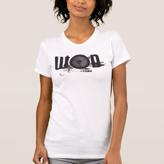 WOD met Barbell Bord - Licht Shirt (Voorkant)