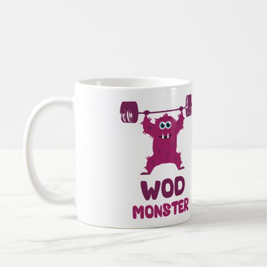 WOD Monster (Cute Barbell Snatch Monster) Koffiemok (Links)
