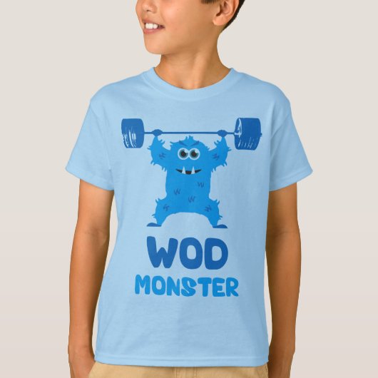 WOD Monster (Schattige Barbell Snatch Monster) T-shirt (Voorkant)
