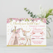 Woddland, herten, vossen, de uitnodiging voor de v (Staand voorkant)