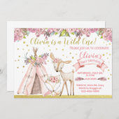 Woddland, herten, vossen, de uitnodiging voor de v (Voorkant / Achterkant)