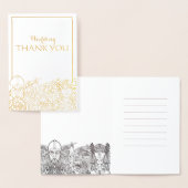 Woden & Fríge Bruiloft Dank u Folie Kaart (Display)