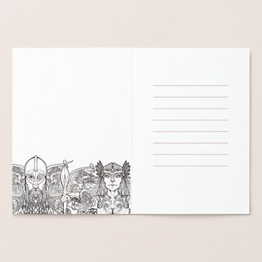 Woden & Fríge Bruiloft Dank u Folie Kaart (Binnen)