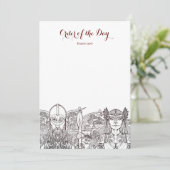 Woden & Fríge Bruiloft Orde van de dag Kaart (Staand voorkant)