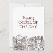 Woden & Fríge Bruiloft Orde van de dag Kaart (Achterkant)