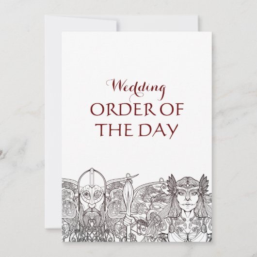 Woden & Fríge Bruiloft Orde van de dag Kaart (Achterkant)