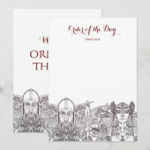 Woden & Fríge Bruiloft Orde van de dag Kaart (Voorkant / Achterkant)