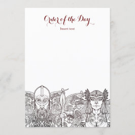 Woden & Fríge Bruiloft Orde van de dag Kaart