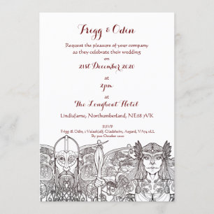 Woden & Fríge bruiloft uitnodiging