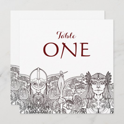 Woden & Fríge individuele tafel nummers Programmakaart (Voorkant / Achterkant)