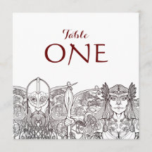 Woden & Fríge individuele tafel nummers