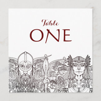 Woden & Fríge individuele tafel nummers Programmakaart