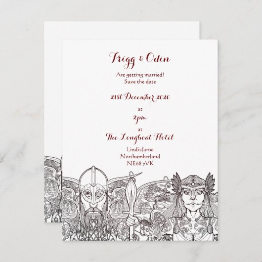 Woden & Fríge Save the Date Kaart (Voorkant / Achterkant)