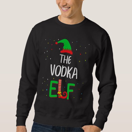 Wodka Elf Family Matching Christmas Pus Grappig Trui (Voorkant)