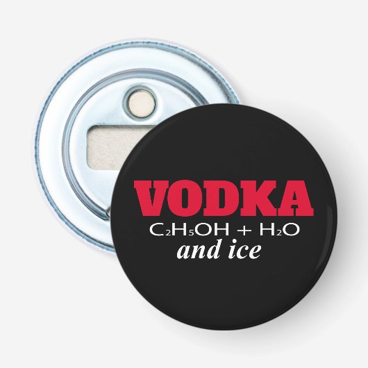 Wodka en ijs button flesopener (Voorkant)