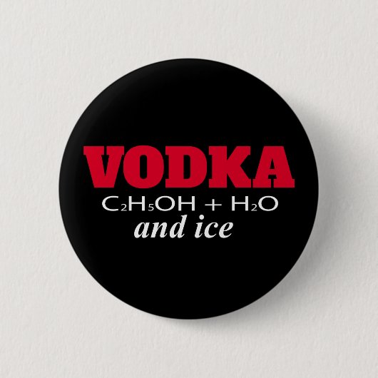 Wodka en ijs ronde button 5,7 cm (Voorkant)