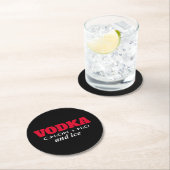 Wodka en ijs ronde kartonnen onderzetter (Insitu)