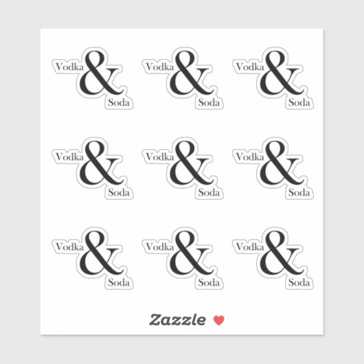 Wodka en soda — Specificaties Sticker (Vel)