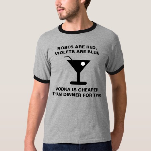 WODKA IS GOEDKOPER DAN DINER VOOR TWEE T-SHIRTS (Voorkant)