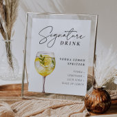 Wodka Lemon Spritzer Signature Drink Sign Poster
