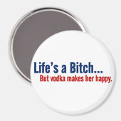 Wodka maakt het leven gelukkig magneet (Voorkant / Achterkant)