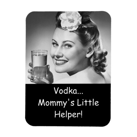 Wodka, mama's kleine helper! Magneet (Verticaal)