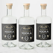 Wodka over de heuvel verjaardag likeurfles etiket (Flessen)