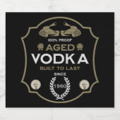 Wodka over de heuvel verjaardag likeurfles etiket (Enkel label)